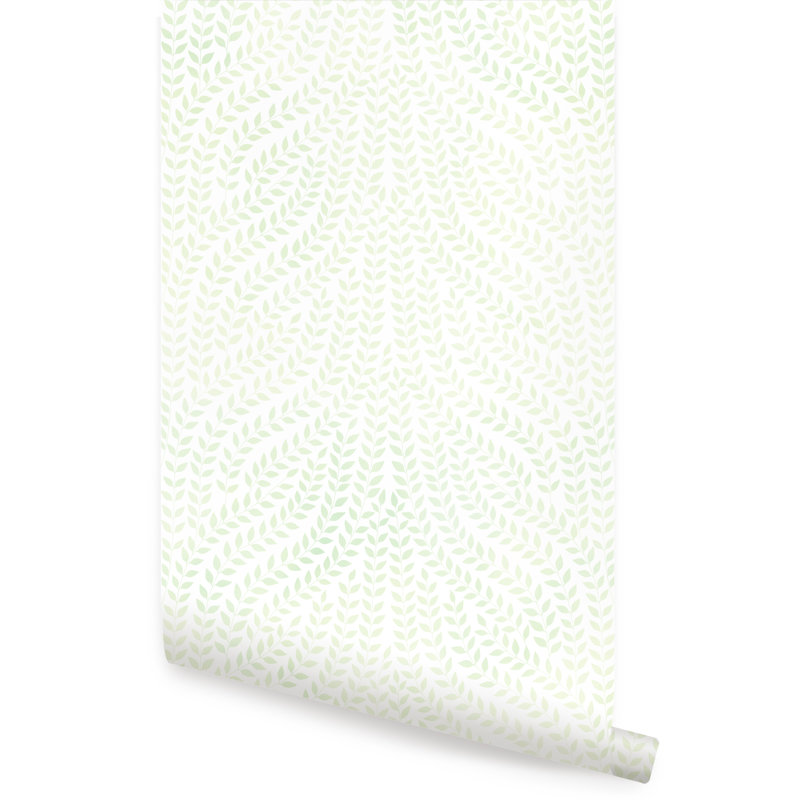 Panneau de papier peint adhésif Kaye, L 2 pi x L 18 pi, Vert