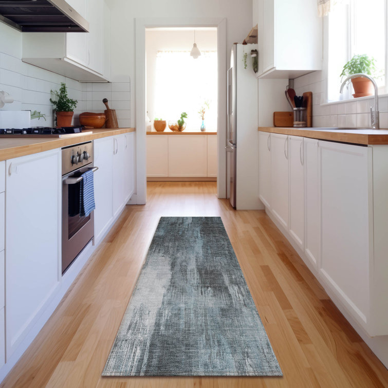 Premium Machine Washable Cerrito AMF567 Teal Rug