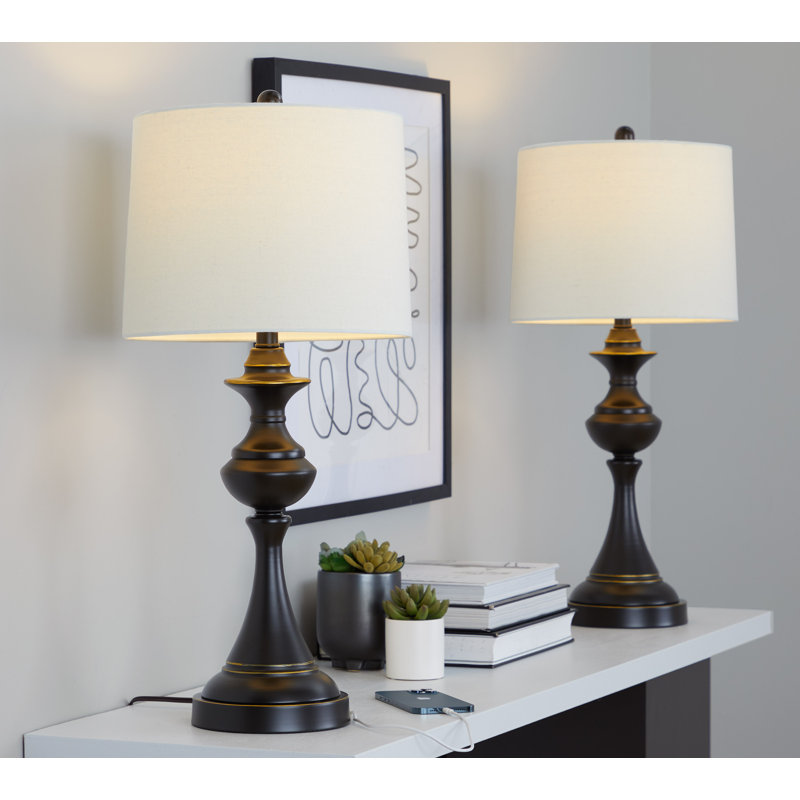 Asia Metal USB Table Lamp, Oiled bronze