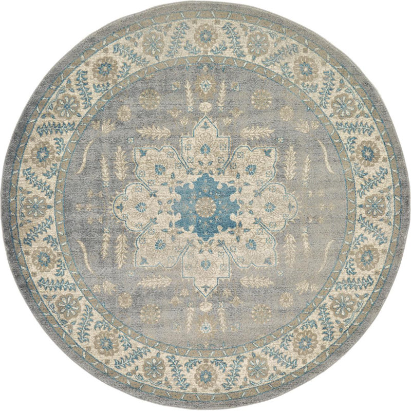 Gwendolyn Floral Indoor Rug, Round 7'3" - 2