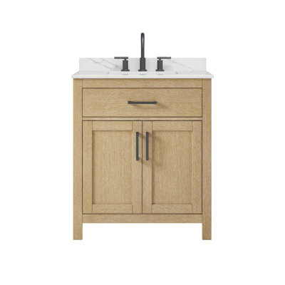 Beckett 30" Freestanding Single Bathroom Vanity with Quartz Top