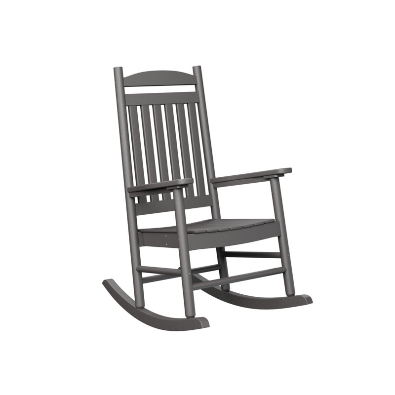 Casual Back Outdoor Rocker Chair, Smoke Gray