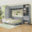 Lit escamotable 2 tiroirs en bois avec tablettes et garde-robe intégré-224813338-224813337