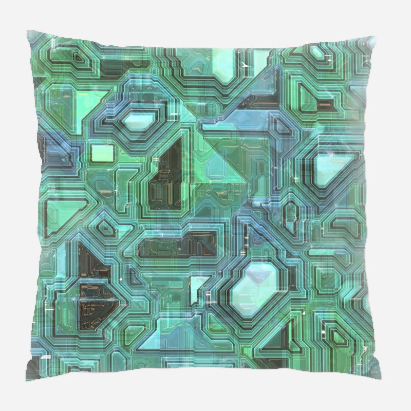 Geometric Microsuede Reversible Throw Pillow