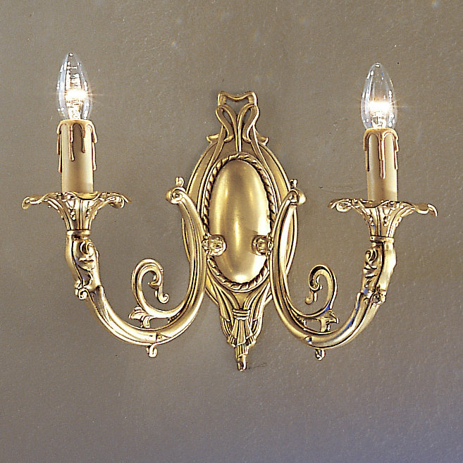 Lampe murale bougie 2 lumières Princeton, Crystalique, Bronze satiné