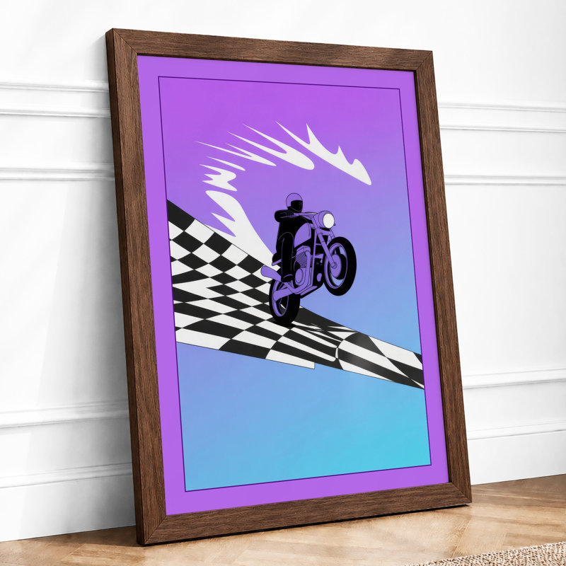 Stunt Rider Ascent Modern - Framed Print, A4 - 29.7 x 21.0 cm, Walnut