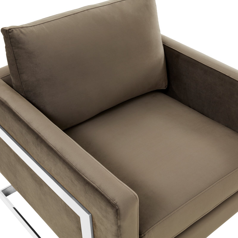 Chaise avec accoudoirs Lybah, Velours gris foncé