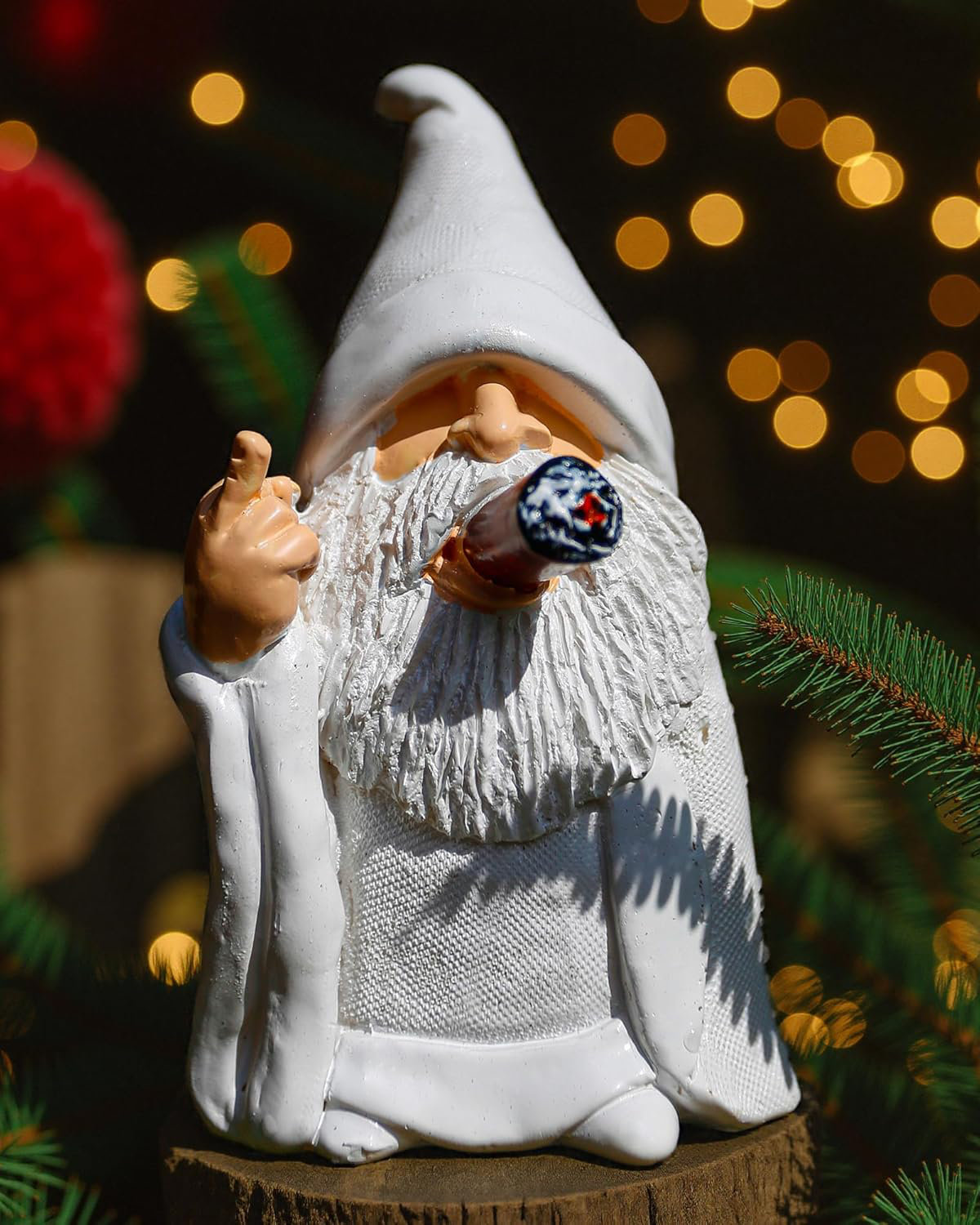 Wizard Middle Finger Trinx Middle Finger Decor Statue 5.9In Smoking Wizard Dwarf- Funny ...