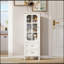 Armoire avec portes en verre et double tiroir-2131794611