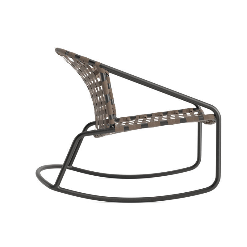 Kantan Outdoor Lounge Chair, Textured Pewter/Mica Suncloth Lace