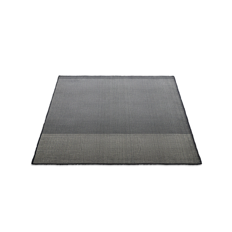 Bousta Wool Striped Area Rug in Black/Gray, Rectangle 8' x 10'