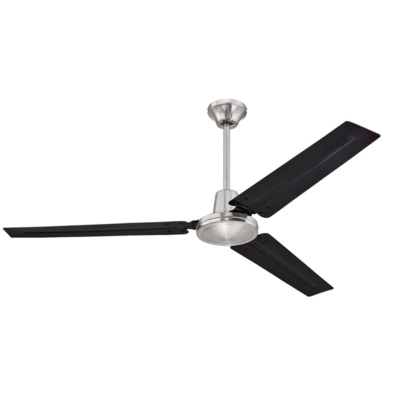 56'' Ceiling Fan with LED Lights, Brushed Nickel/Black