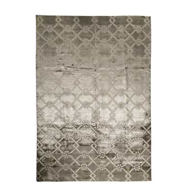 Tapis gris de haute qualité noué à la main