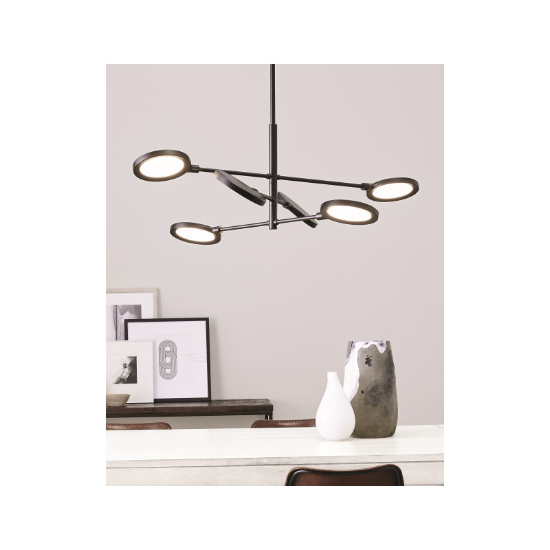 Spectica 6 Chandelier, Plated Brass