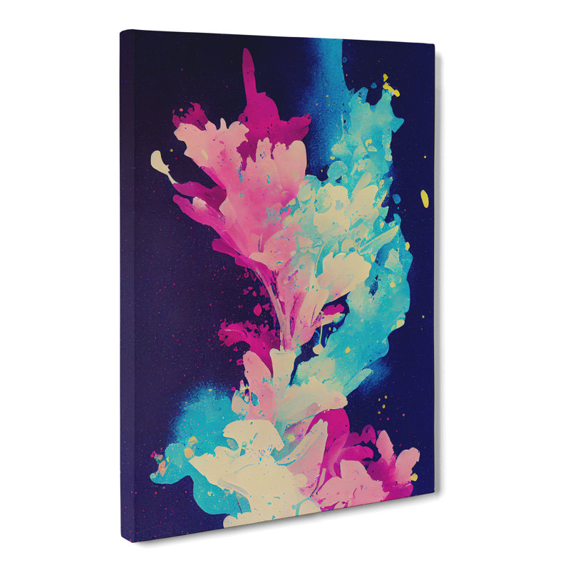 CAN-V0523-266X Bluebell Flower Splatter - Wrapped Canvas Print, 60cm H x 40cm W x 3cm D