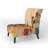 Abstract Colorful Upholstered Slipper Chair - Modern Velvet Accent Chair-90458186