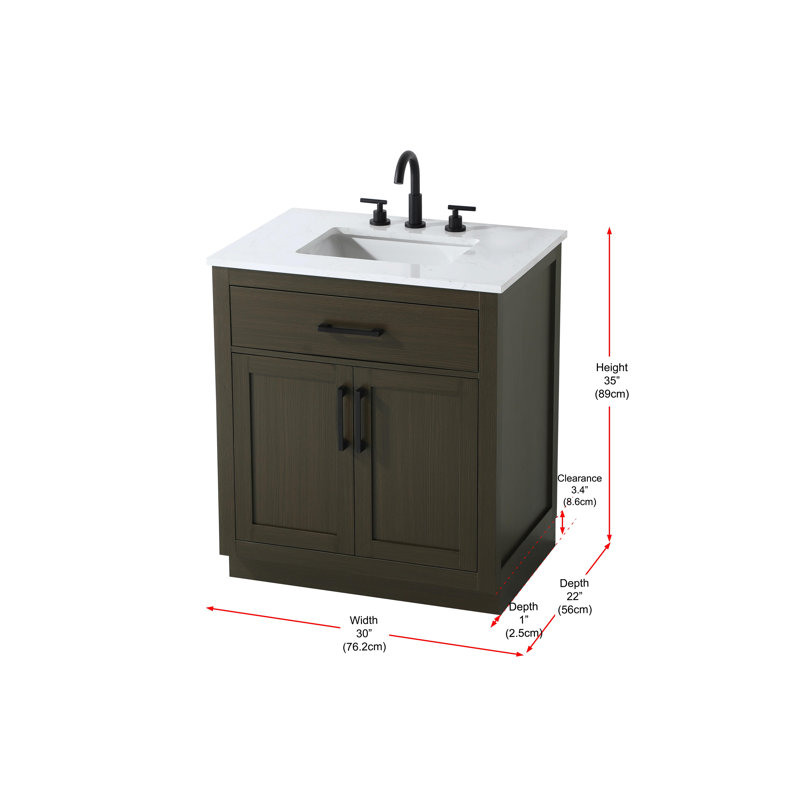 Ahner 30 inch Single Bathroom Vanity, Mocha Brown
