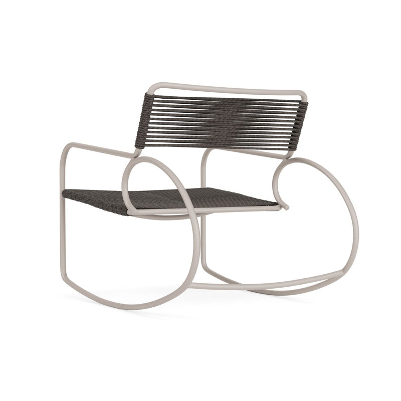 Walter Lamb Outdoor Rocker Chair, Dove/Brown