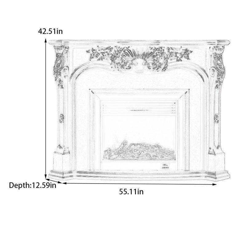 Light luxury retro carved design fireplace