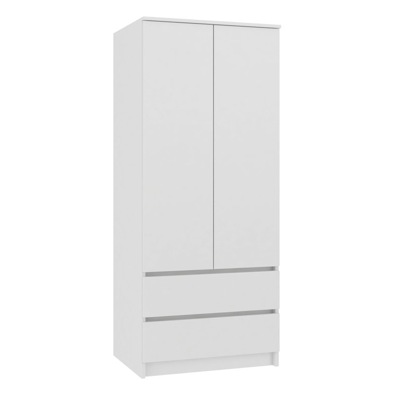 Croft 2 Door Solid + Manufactured Wood Wardrobe