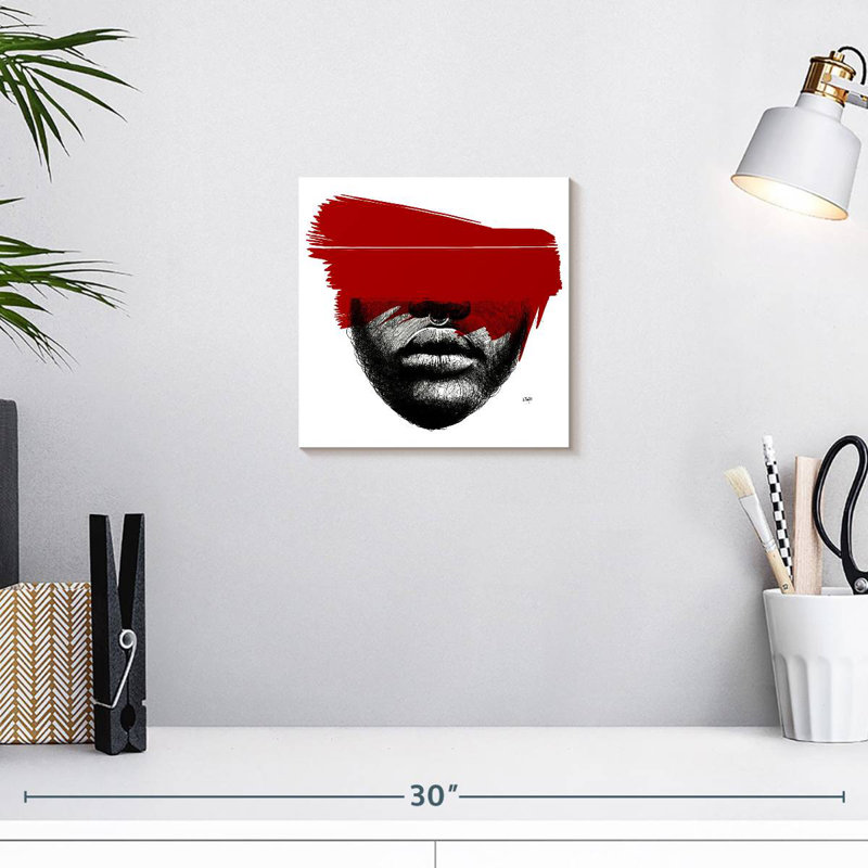 Leisha Black White Red, 10" H x 10" W