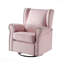 Chaise pivotante rose avec accoudoirs roulés idéaux pour les chambres à coucher avec garniture cloutée