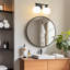 Luminaire de meuble-lavabo moderne avec abat-jour en verre, applique murale 2 lumières pour miroir, douille E26, installation facile-656129192-656129188