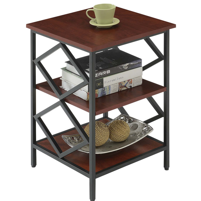 Coolkeeran End Table, Cherry/Black