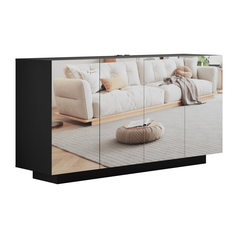 Lianna 57.9'' Sideboard, Black Mirror