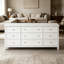 Commode blanche à 9 tiroirs, commode minimaliste en bois avec dispositif anti-basculement pour chambre à coucher, salon et vestibule