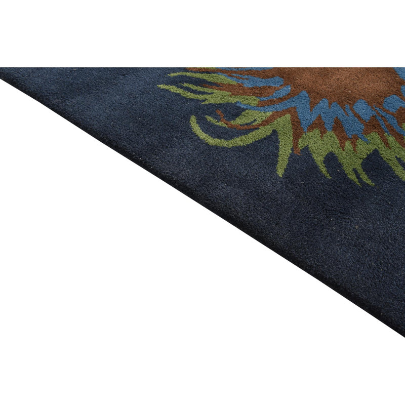 Tapis carré bleu marine Otto