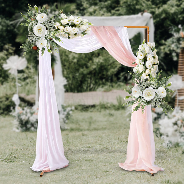 Stonehill 7.2ft Metal Wedding Arch Backdrop Stand for Wedding Flower Arrangements Balloon Everly Quinn