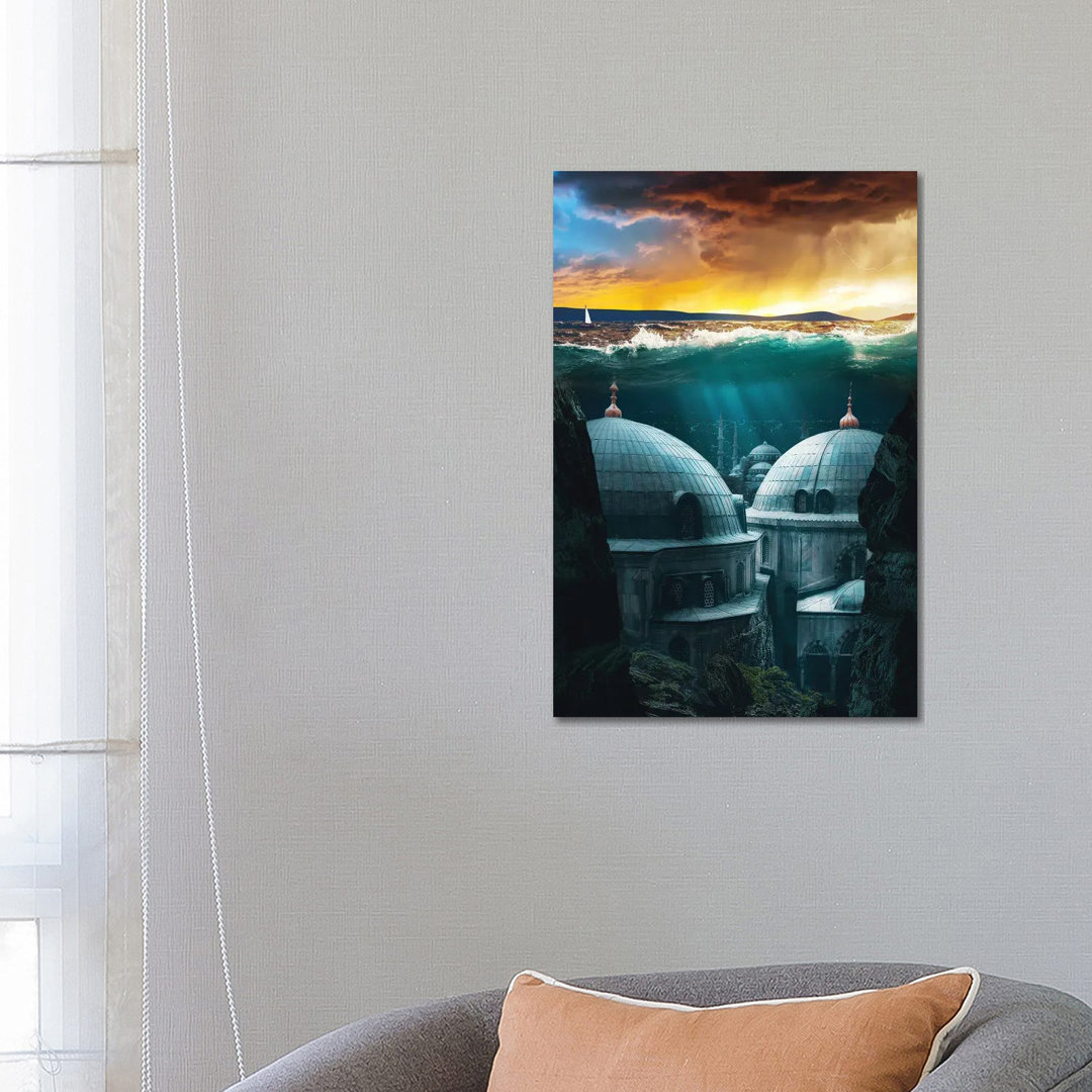 Unterwasserstadt von Ruvim Noga - Galerie-verpackte Leinwand Giclée auf Leinwand