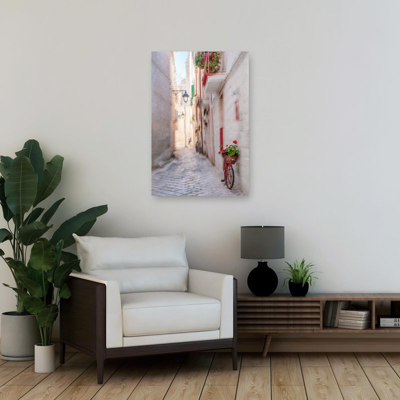 Charmante allée de vélo classique paisible, architecture romantique, impression d'art mural, 36" H x 24" W