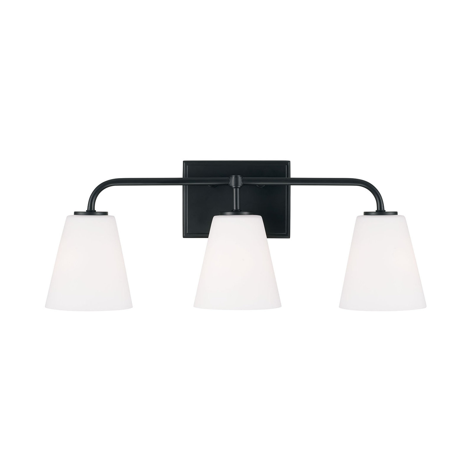 Misty 3 Light Frosted Dimmable Vanity Light, Matte Black