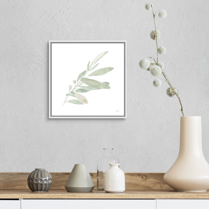 Art mural sur toile Sage I, H 14 po x l 14 po, Toile avec cadre blanc