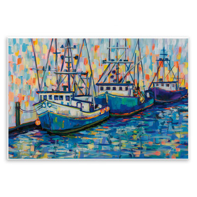 Art mural, "Vivid bateaux in harbour" par Jeanette Vertentes