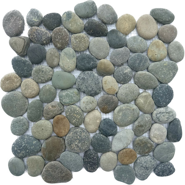 Natural Mix Color Leveled Pebble Mosaic 12" x 12"