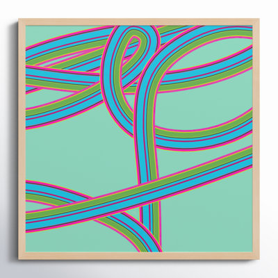Polo "Turquoise Twist" Print by Jacques Pilon