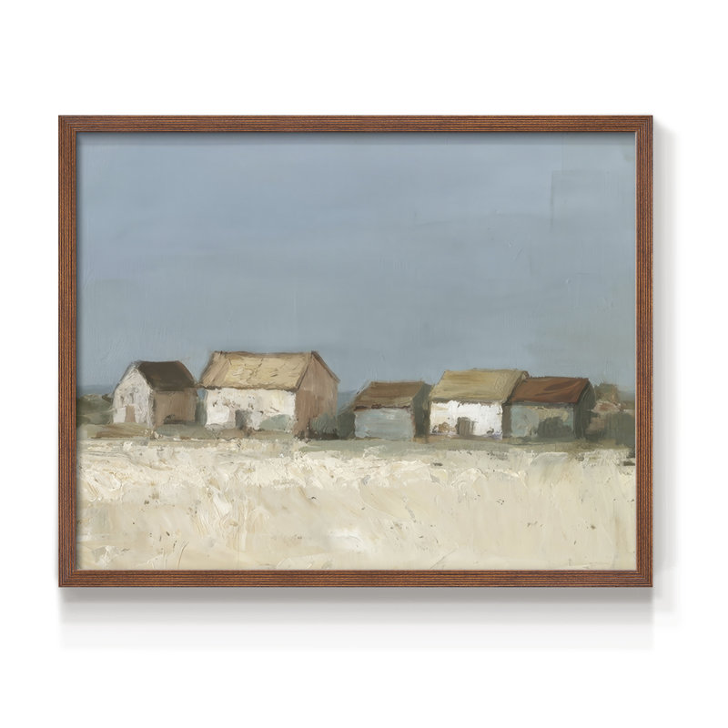 Seafront Shanties I -Framed Print - Restickable, Noyer, H 22 po x l 28 po