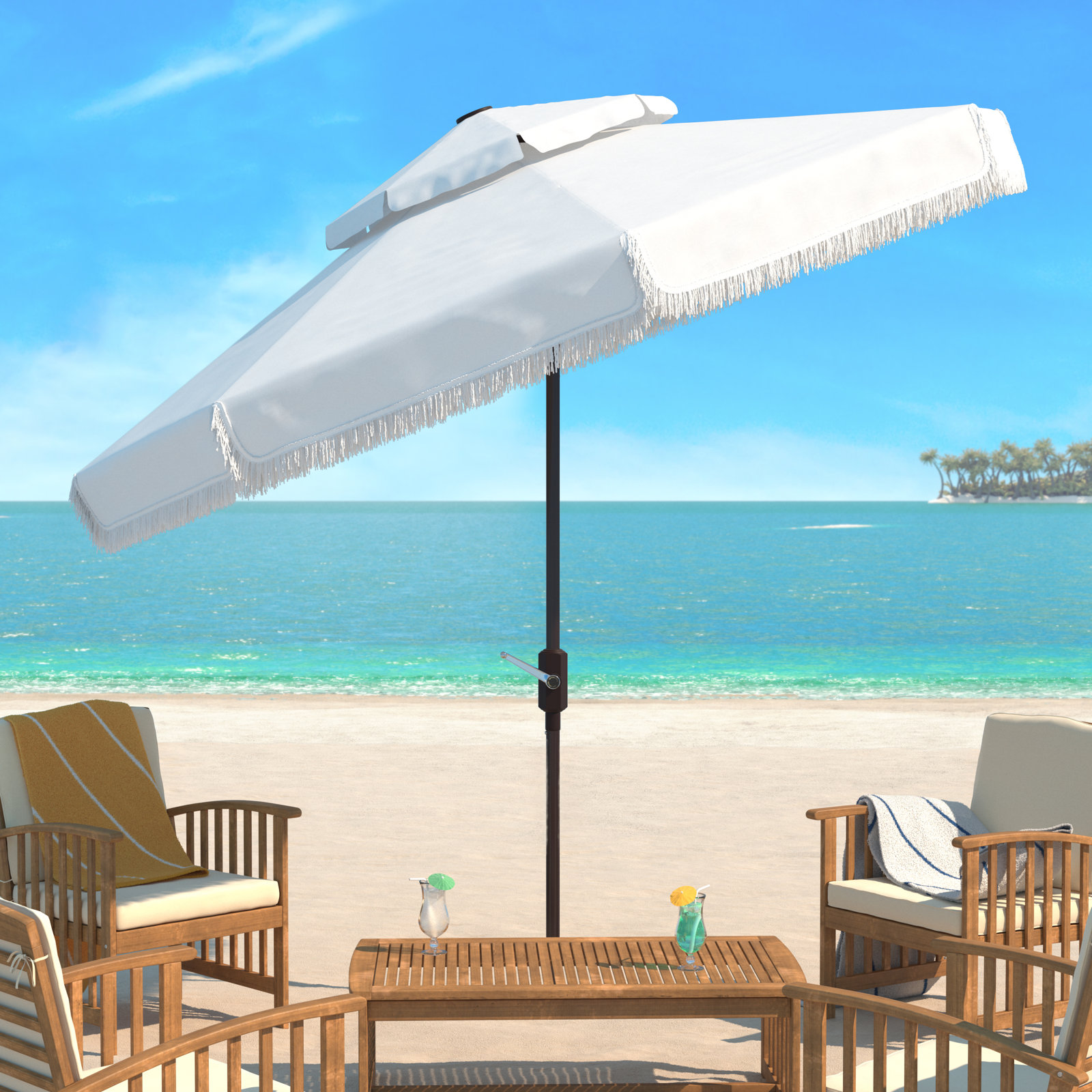 Tyler 101.18'' Outdoor Umbrella, White