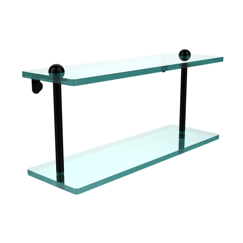 Morosini 2 Piece Tiered Shelf, 16", Matte Black