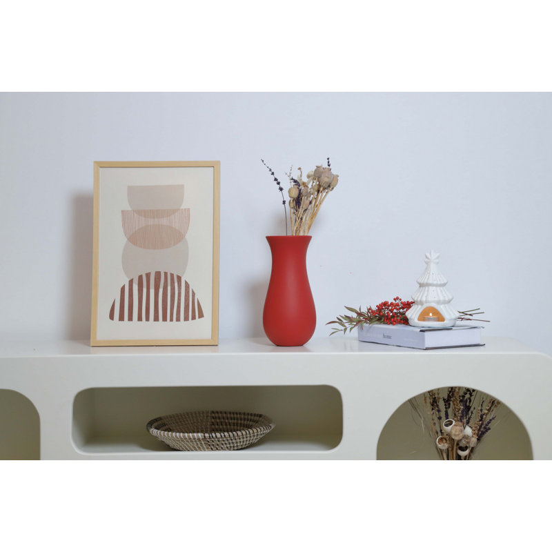 Élégant vase en céramique rouge, 5,1 x 5,1 x 10,8 pouces | 100% céramique de haute qualité, parfaite pour les arrangements floraux | Décoration idéale pour le salon, le bureau ou l'entrée, design élégant et durable