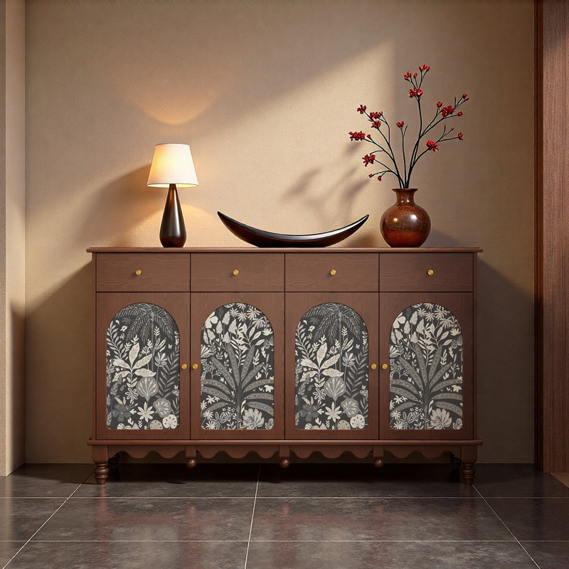 Armoire d'entrée en bois massif avec tiroirs