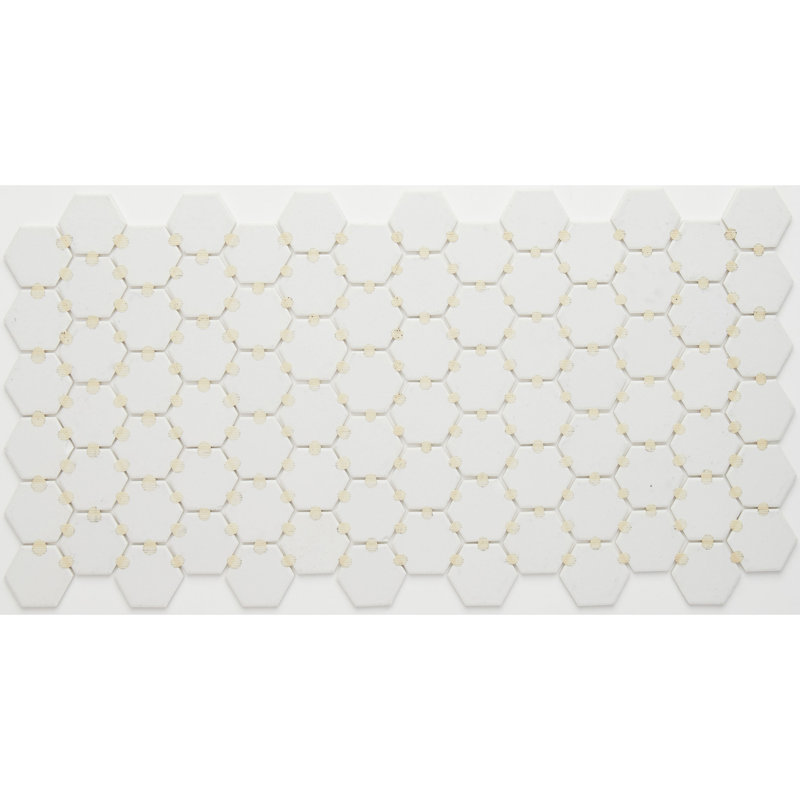 Carreau de mosaïque en porcelaine 12 po x 24 po Dalton, Blanc arctique