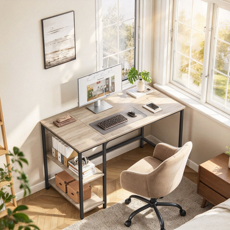 Grey Modern Computer Desk, 120 x 60 x 76 cm