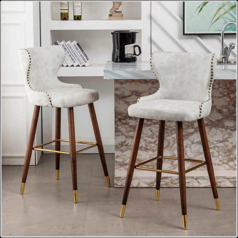 Ensemble de 2 tabourets de bar Nevis Mid-Century