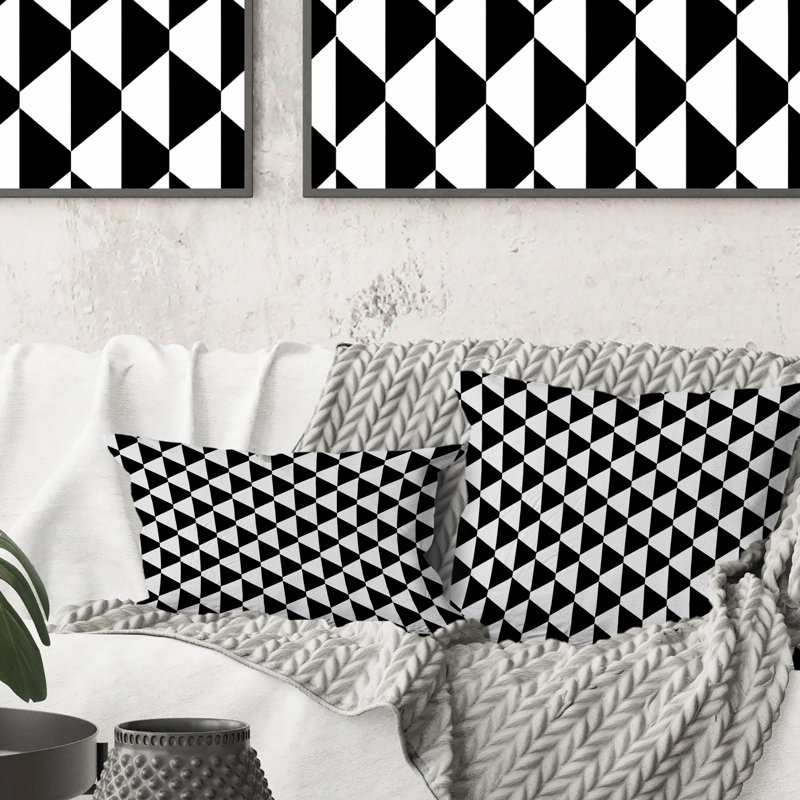 Coussin noir moderne Houndstooth II - moderne