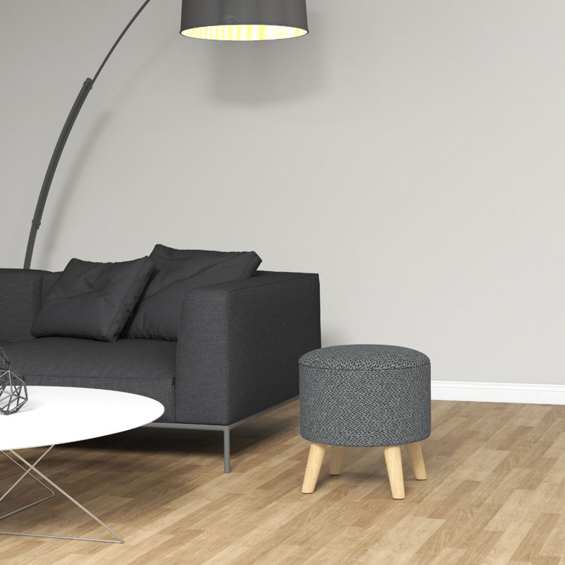 Tabouret rond avec repose-pieds HOMcom, Gris