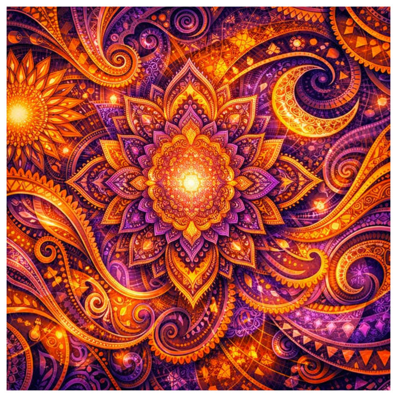 Vibrant Mandala Pattern Comforter, King